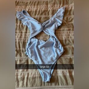 SHEIN Light Blue One Piece Swimsuit